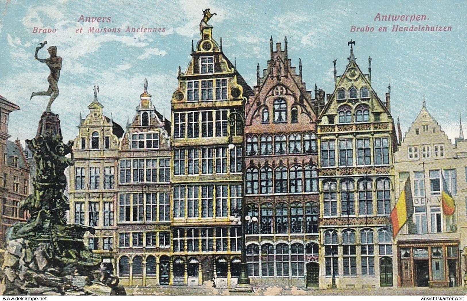 Antwerpen/Anvers, Brabo En Handelshuizen Feldpgl1916 #F0554 - Other & Unclassified