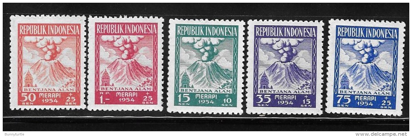 Indonesia 1954 Surtax For Victims Of Merapi Volcano Eruption Mint Hinged - Indonésie