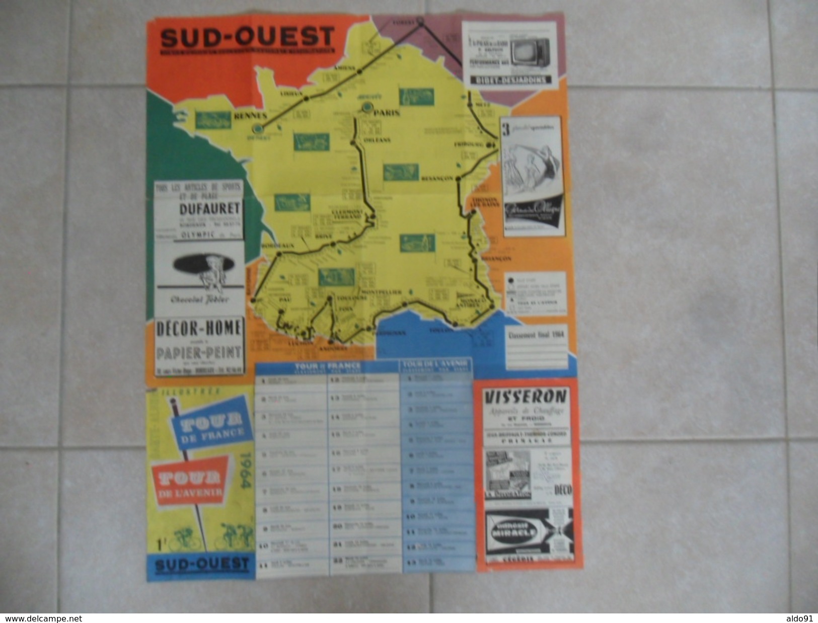 (Sport - Cyclisme, Journal Sud-Ouest...) -  Carte Album Illustrée - Tour De France, Tour De L'Avenir 1964.....voir Scans - Cycling