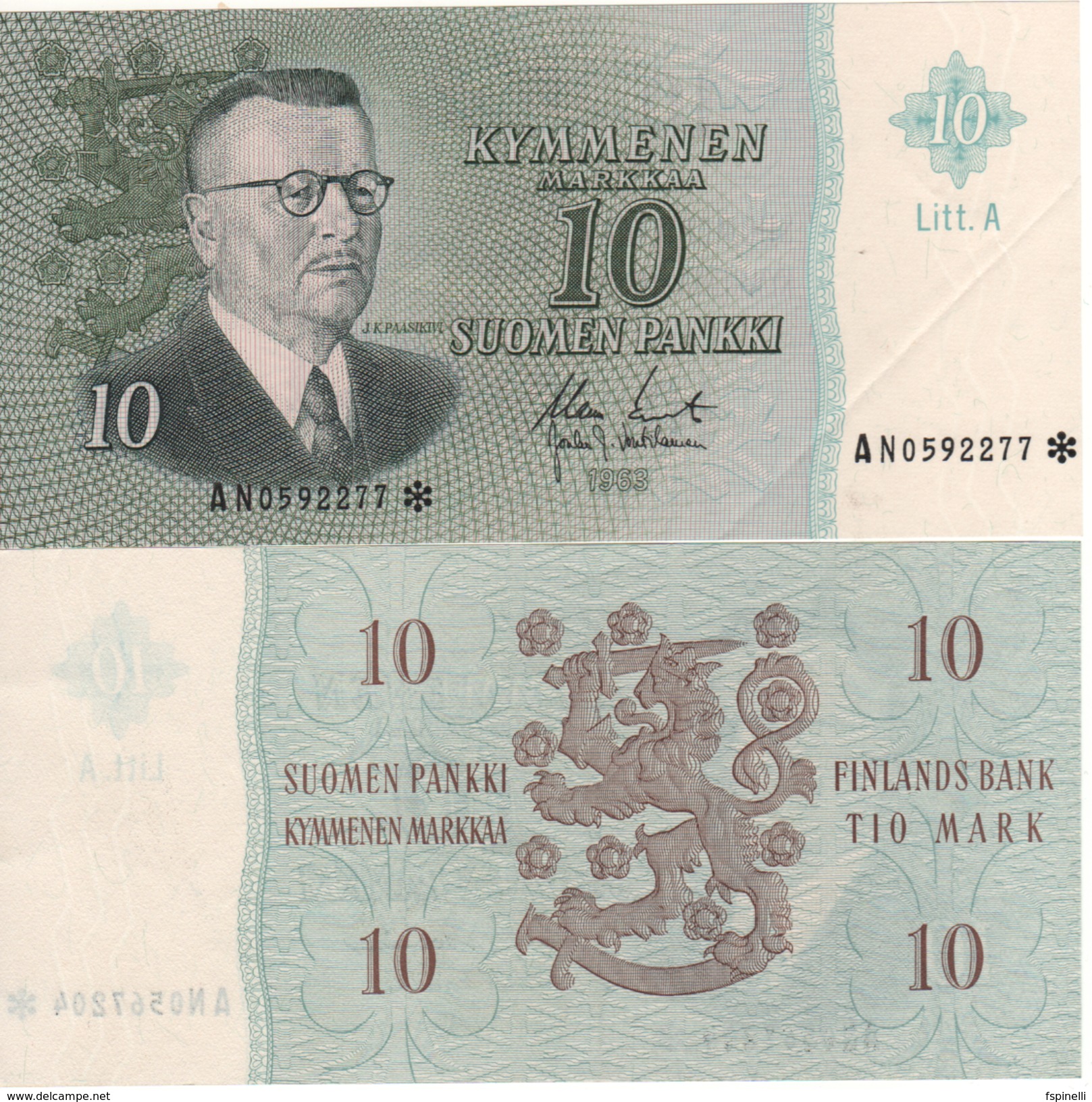 FINLAND   10 Markkaa  P100r     "REPLACEMENT"   1963   Xf - Finnland