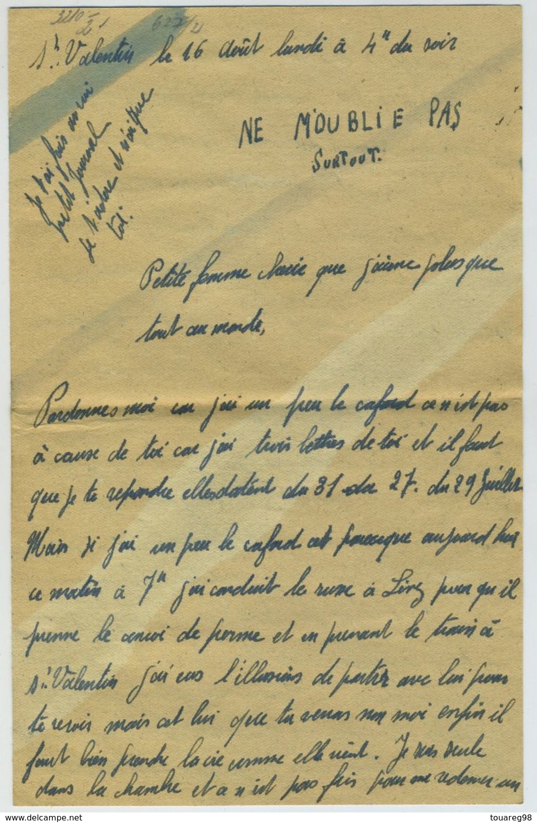 3 Lettres. 1943 Camp De Sankt Valentin Pour Cours-les-Barres. Contôle. Exprès. Autriche. Austria. - Lettres & Documents