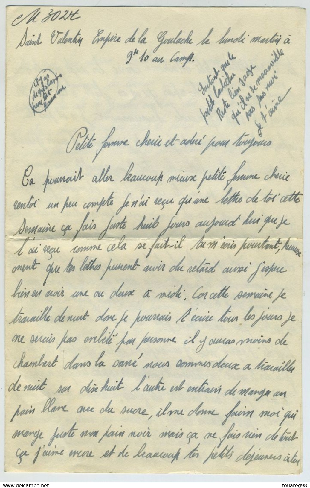 3 lettres. 1943 camp de Sankt Valentin pour Cours-les-Barres. Contôle. Exprès. Autriche. Austria.