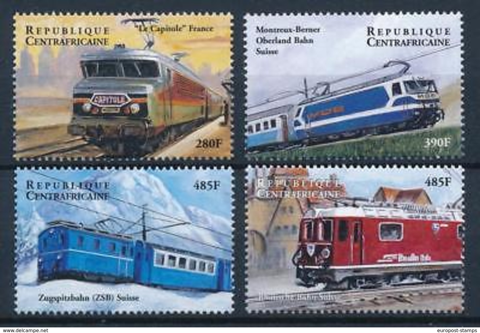 [62182] Central Africa Rep 2000 Railway Train Eisenbahn Chemin De Fer  MNH - Trains