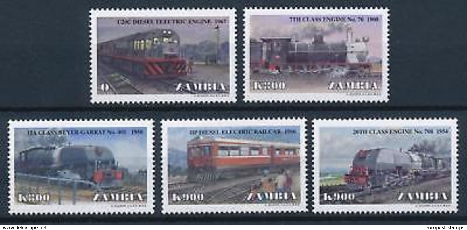 [62192] Zambia 1999 Railway Train Eisenbahn Chemin De Fer  MNH - Treinen