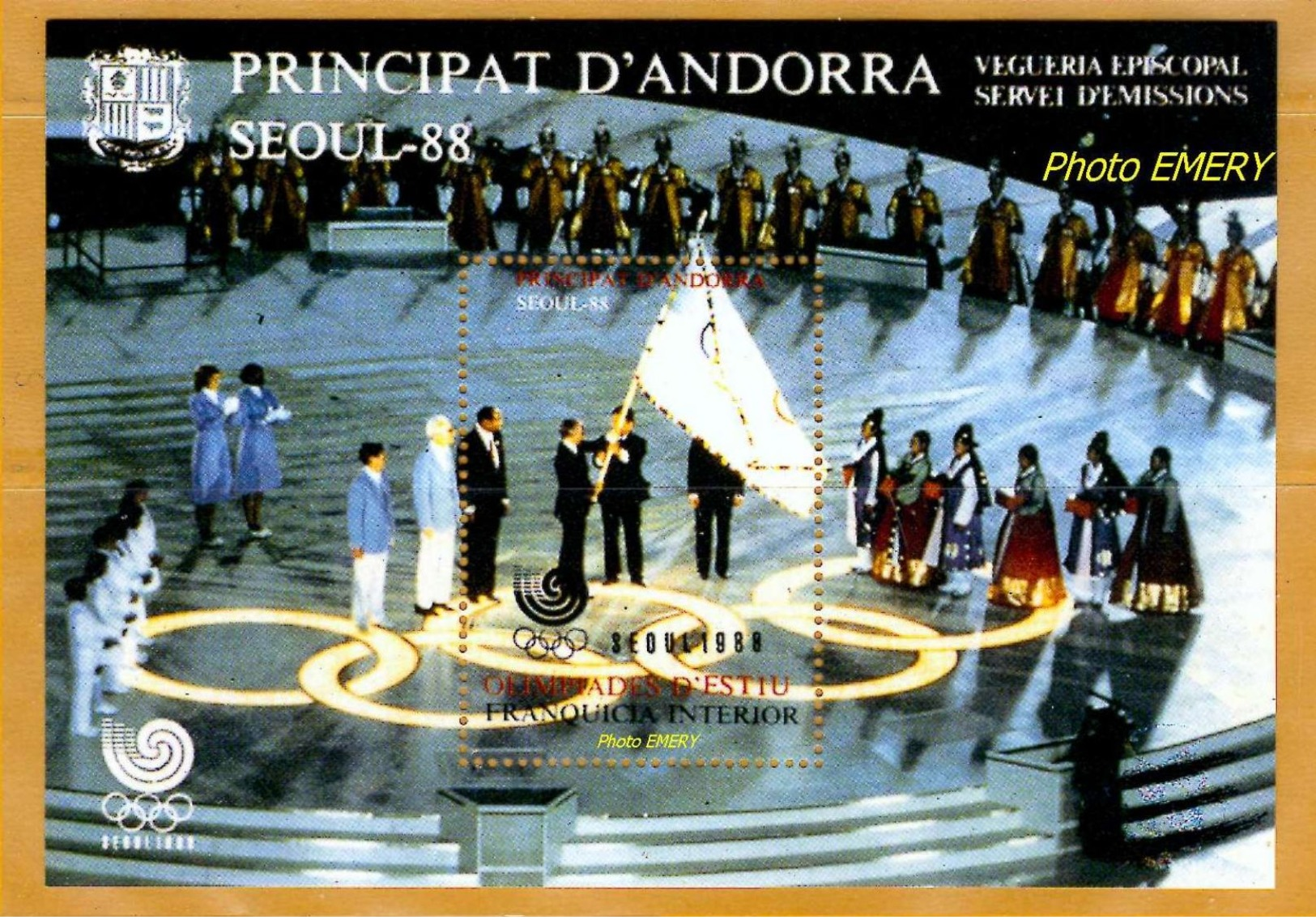 Andorra Viguerie Andorre**LUXE 1988 Bloc Feuillet 16  J.O. Séoul - Vicariato Episcopale