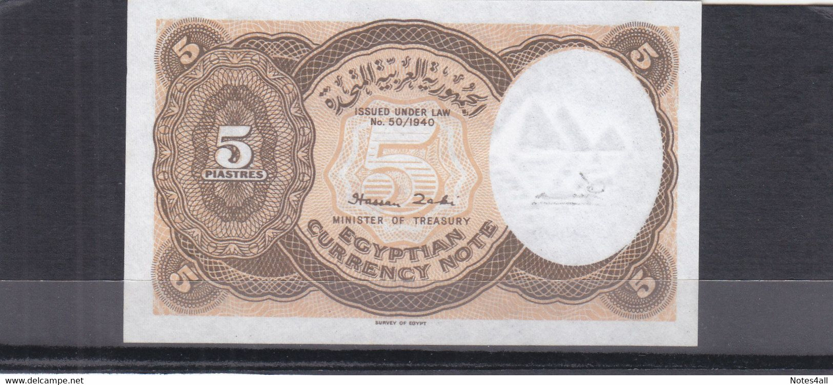 EGYPT 5 PT. PIASTRES 1958 P-176a SIG/H Zaki W/M PYRAMIDS UNC START SERIES X/12 - Egypt