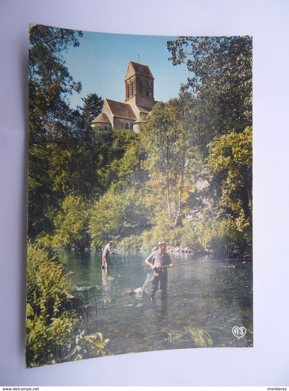 CPSM 61 - ALPES MANCELLES SAINT CENERI LE GEREI L'EGLISE ET LA SARTHE - PÊCHE - PÊCHEURS - Damigny