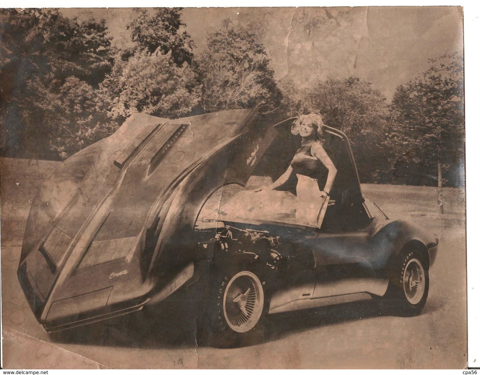 PHOTO 1965 Originale Unique - Une Automobile MAKO SHARK Concept Car CHEVROLET Corvette ? VENTE DIRECTE - Coches