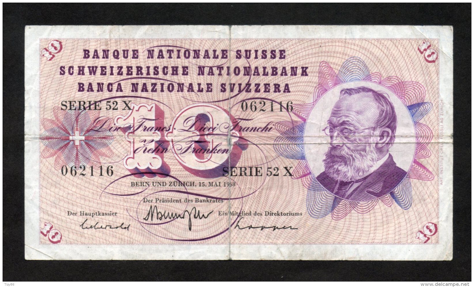 Banconota Svizzera 10 Francs 15/5/1968 - Suisse