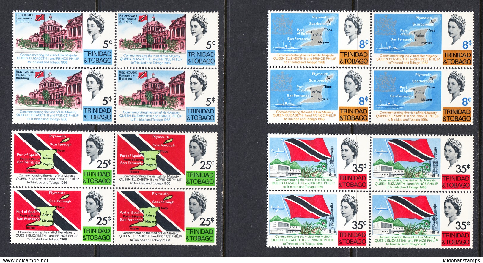 Trinidad And Tobago 1966, Mint No Hinge, Blocks, Sc# , SG 313-316 - Trinidad Y Tobago (1962-...)