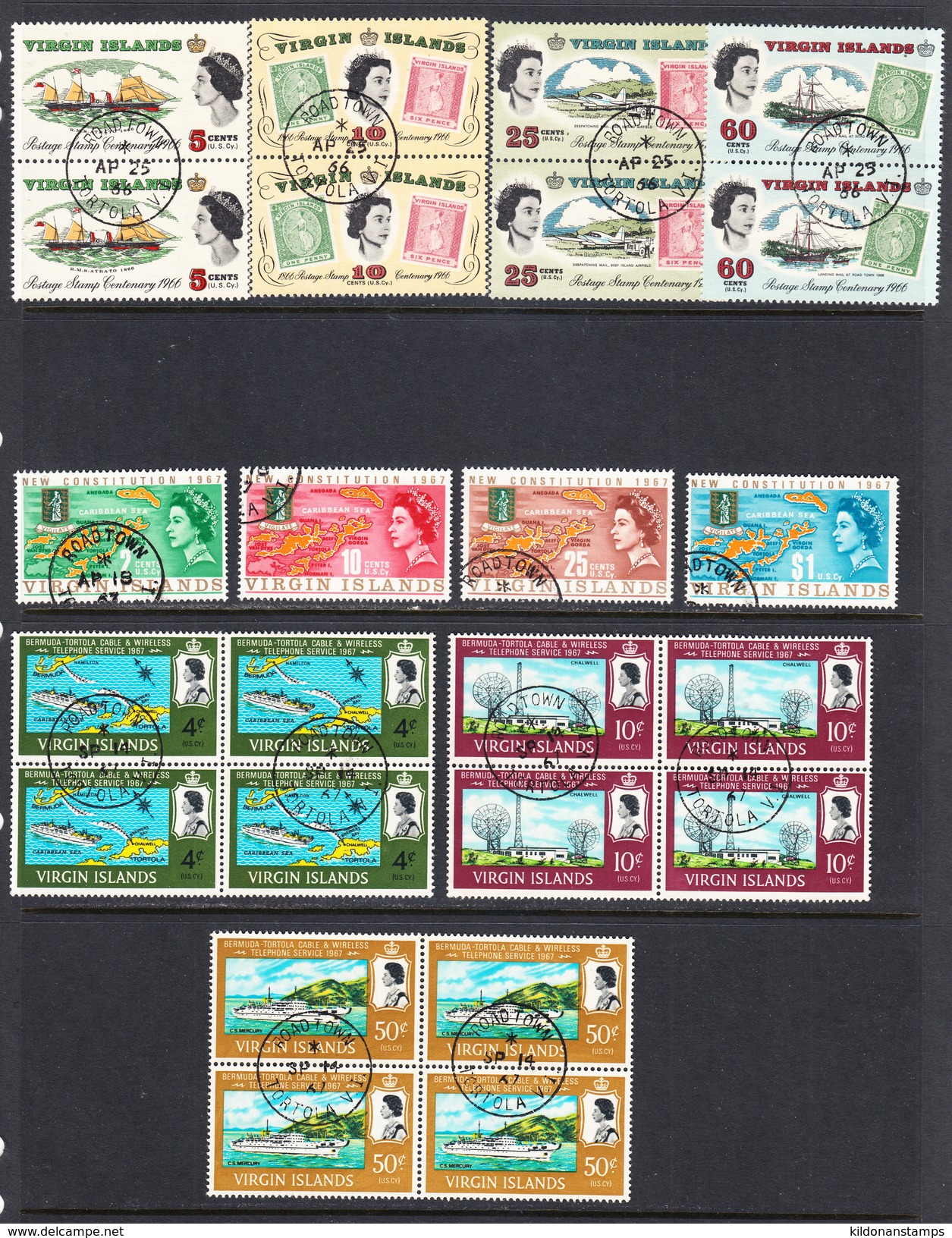 British Virgin Islands 1966-67, Cancelled, First Day Of Issue, Sc# , SG 203-206,213-219 - British Virgin Islands
