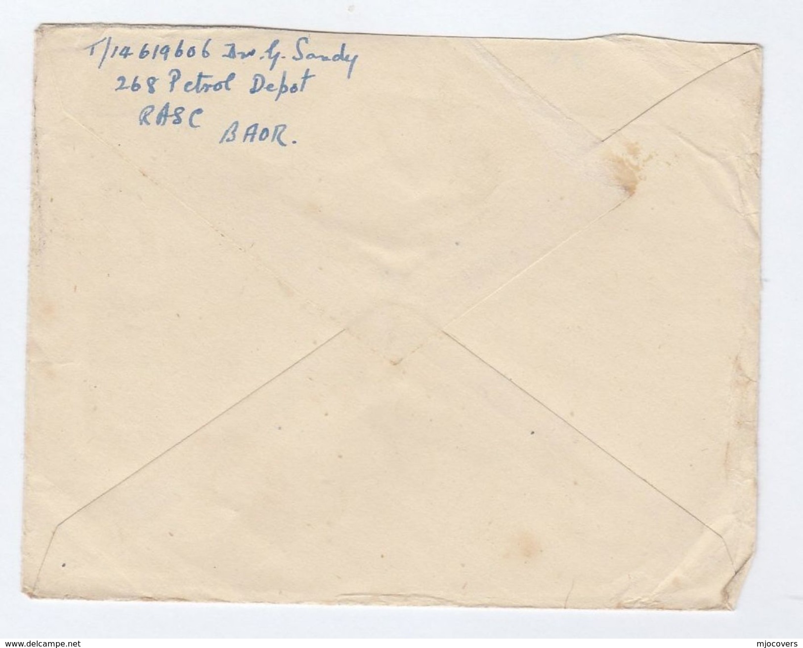 1945 BRITISH FORCES COVER From 268 PETROL DEPOT, RASC BAOR Germany FPO 899 To GB Energy Petrochemicals Minerals Oil - Militaria