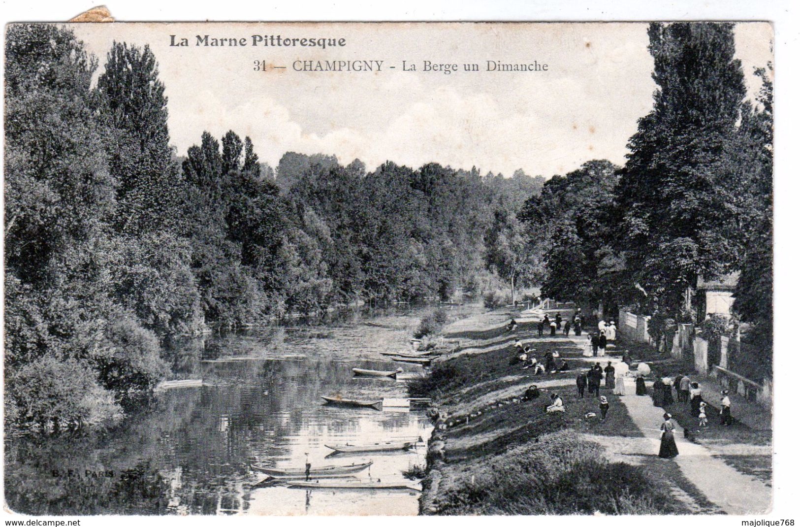 Carte Postale De Champigny - La Berge Un Dimanche - - Champigny