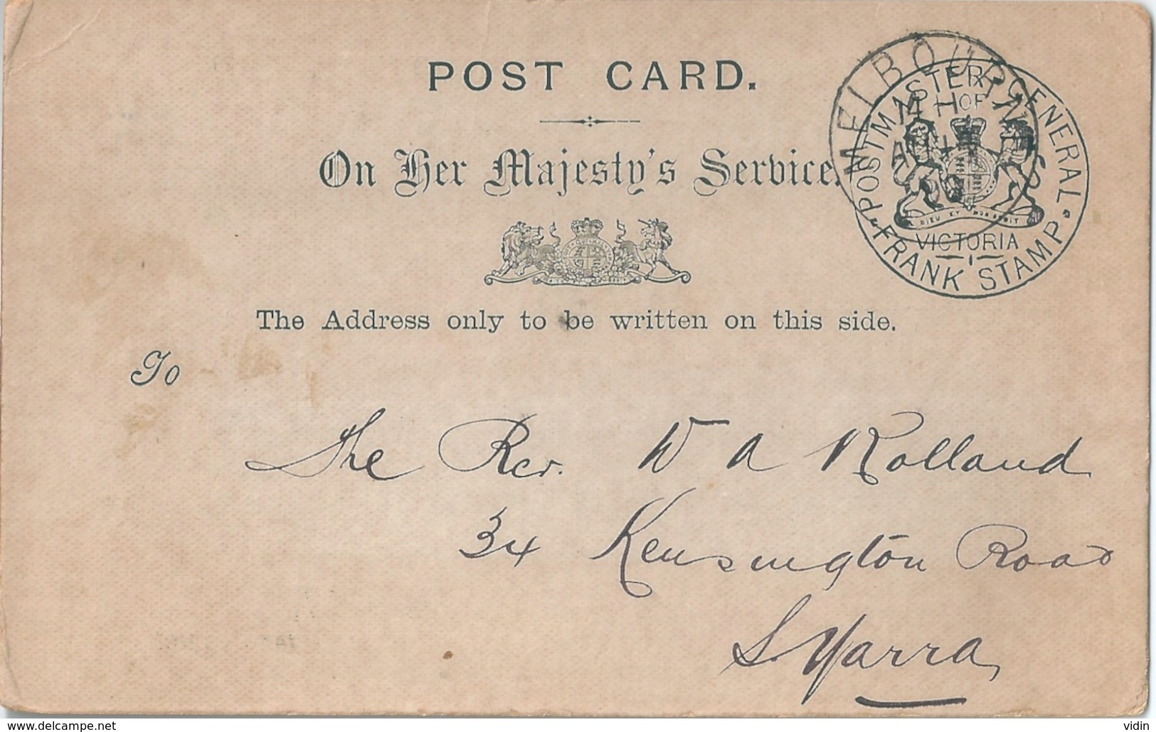 AUSTRALIE Carte Post Office Dept 1896 - Postal Stationery