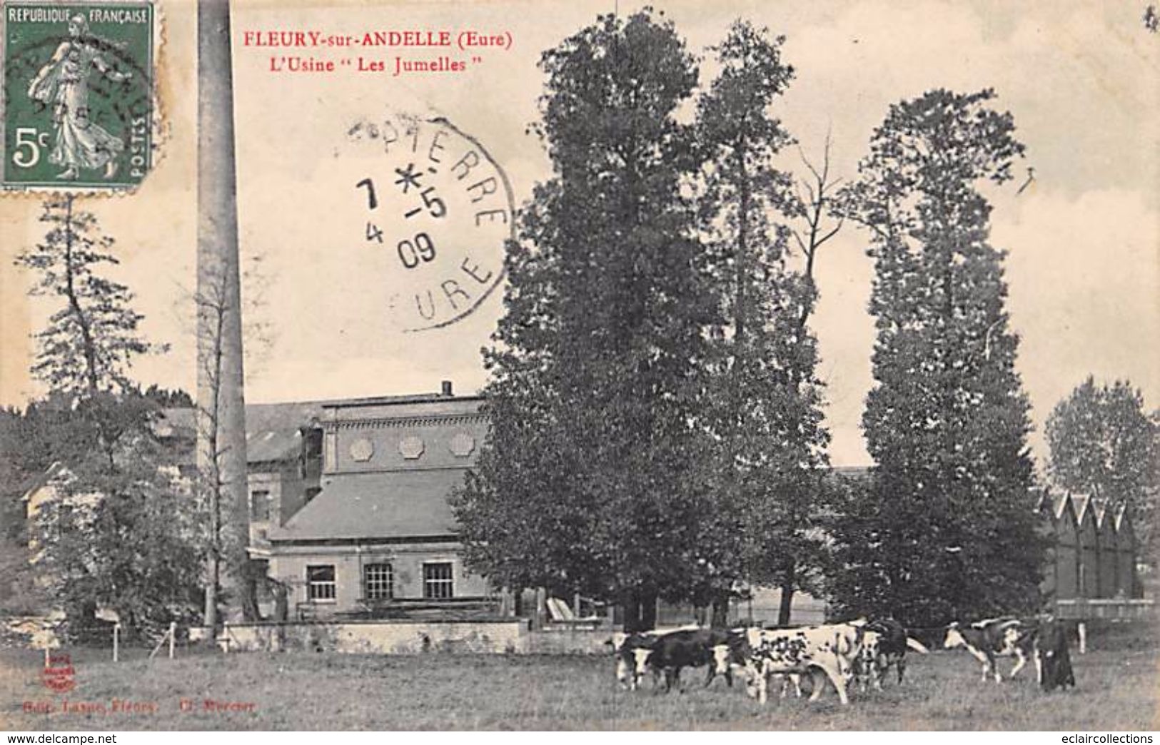 Fleury Sur Andelle        27      Usine: Les Jumelles    (Décollée. Voir Scan) - Andere & Zonder Classificatie