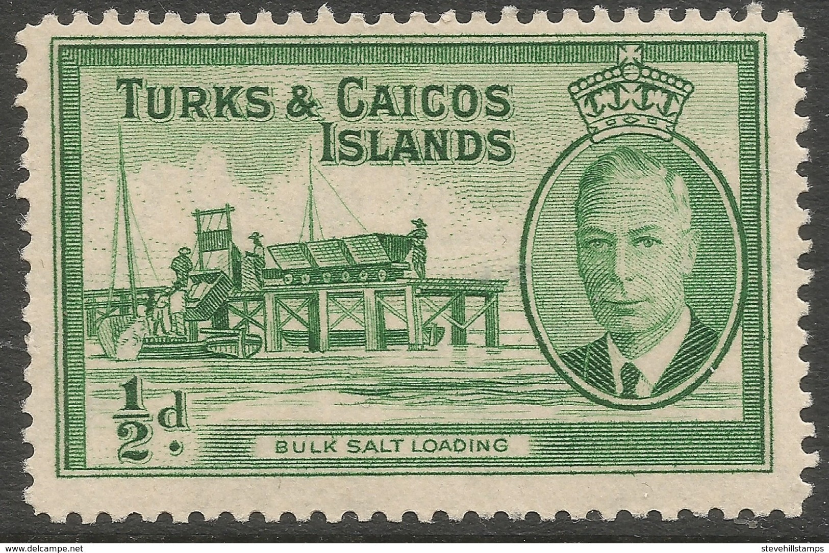 Turks & Caicos Islands. 1950 KGVI. ½d MH. SG 221 - Turks And Caicos