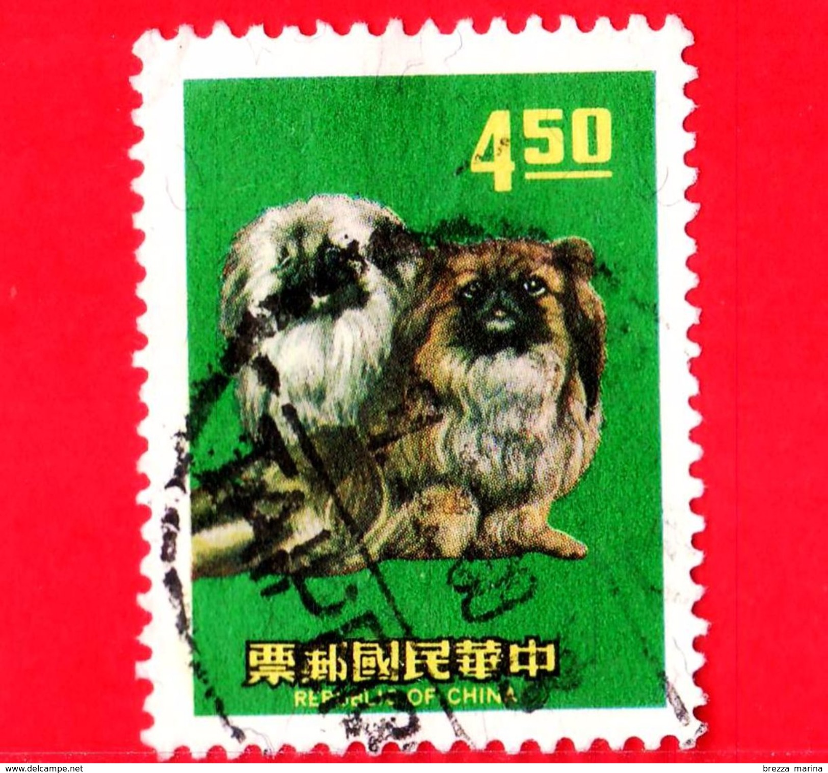 TAIWAN  - Repubblica Di Cina - Usato - 1969 - Nuovo Anno - Cane - Pechinese - 4.50 - Used Stamps