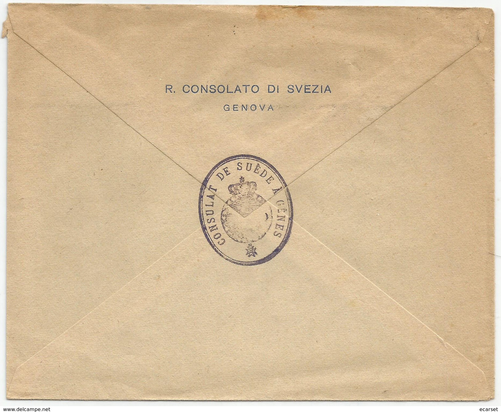 LUOGOTENENZA 5 L. ISOLATO Su LETTERA PER ESTERO (Svizzera - Croce Rossa) Dal Consolato Di Svezia Di Genova 31/08/1945. - Storia Postale