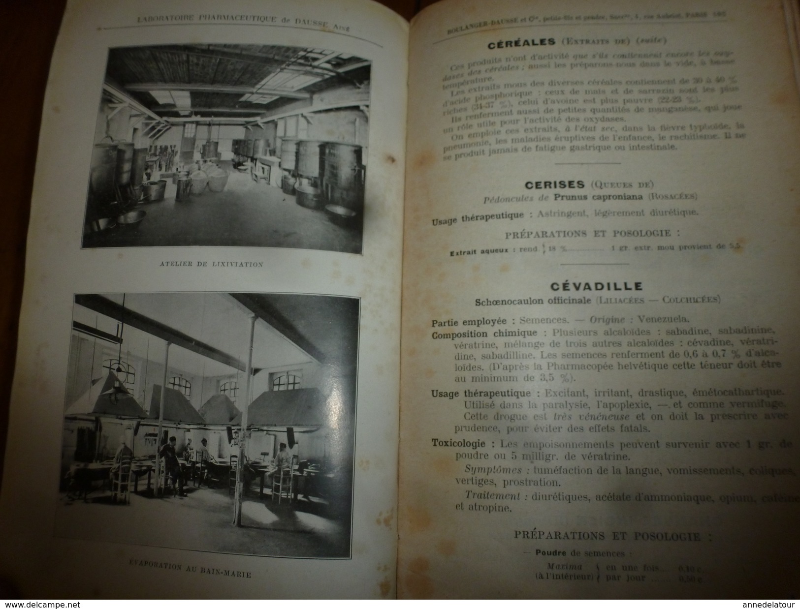 1908 1ère éd. Labo. Pharmaceutique de DAUSSE Ainé : Essais Préparations Galéniques ,nombreuses photos dans les ateliers