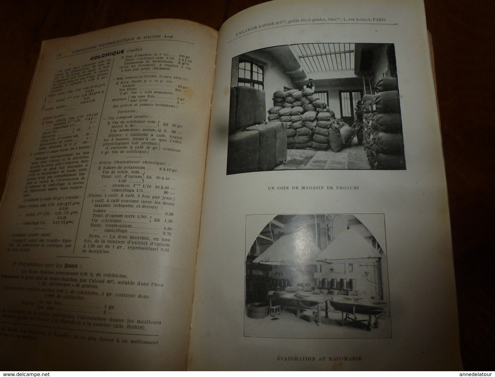 1908 1ère éd. Labo. Pharmaceutique de DAUSSE Ainé : Essais Préparations Galéniques ,nombreuses photos dans les ateliers