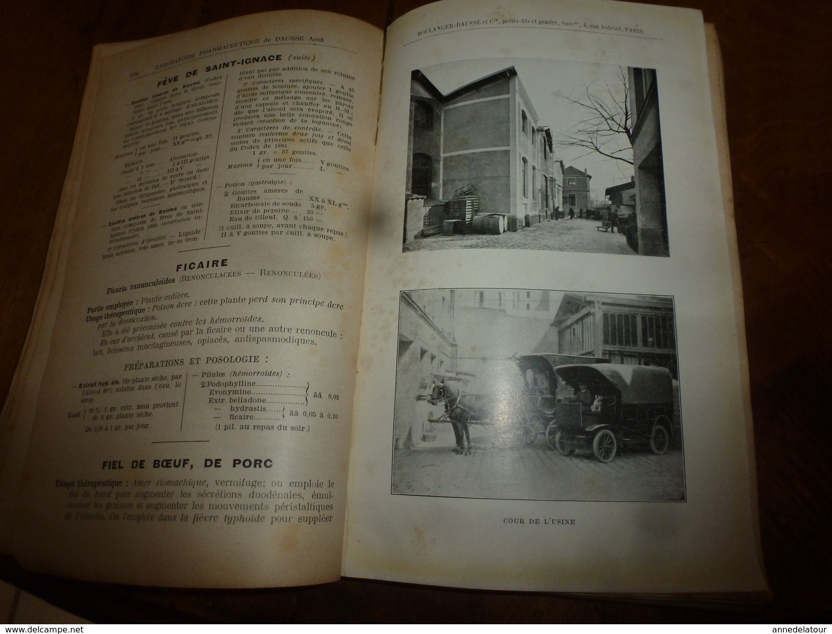 1908 1ère éd. Labo. Pharmaceutique de DAUSSE Ainé : Essais Préparations Galéniques ,nombreuses photos dans les ateliers