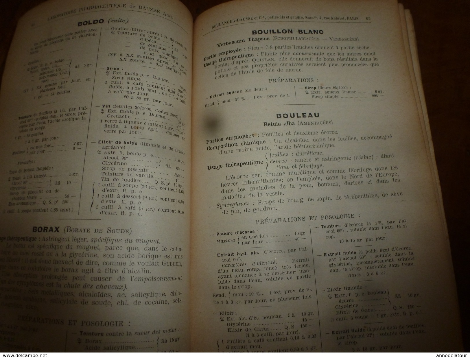 1908 1ère éd. Labo. Pharmaceutique de DAUSSE Ainé : Essais Préparations Galéniques ,nombreuses photos dans les ateliers