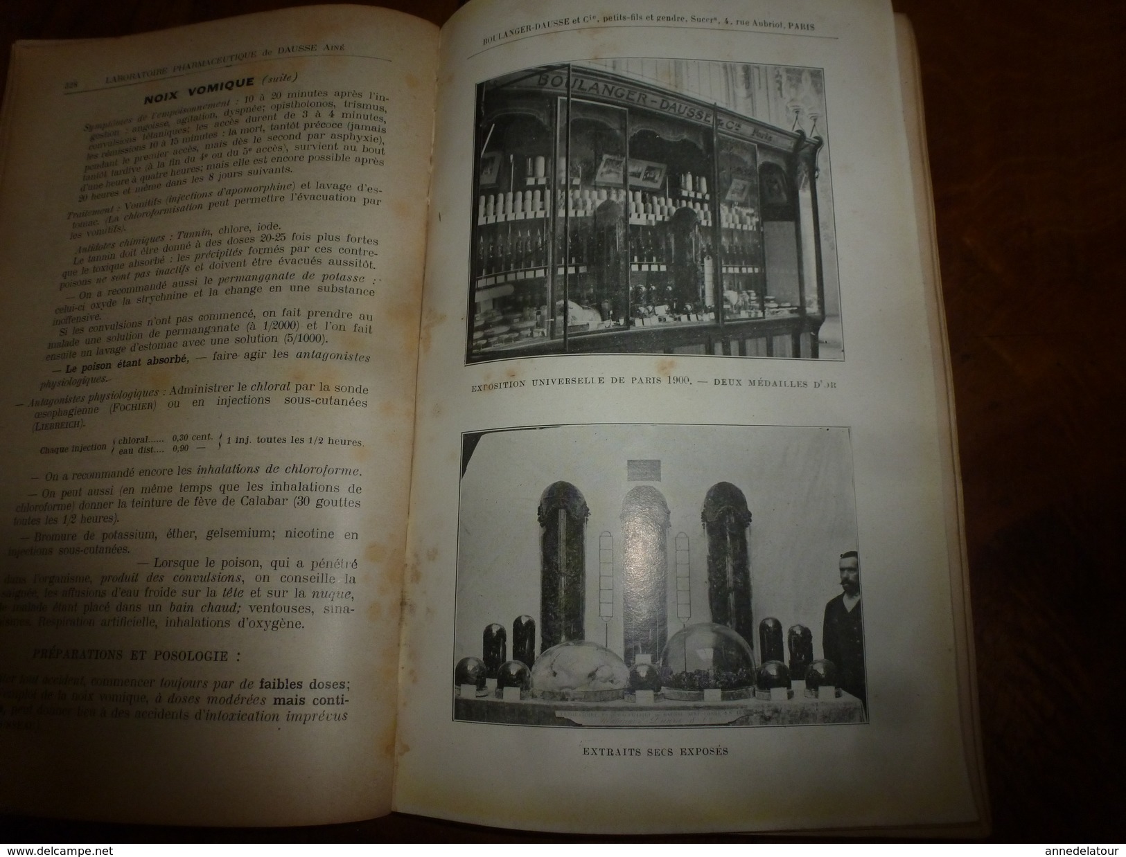 1908 1ère éd. Labo. Pharmaceutique de DAUSSE Ainé : Essais Préparations Galéniques ,nombreuses photos dans les ateliers