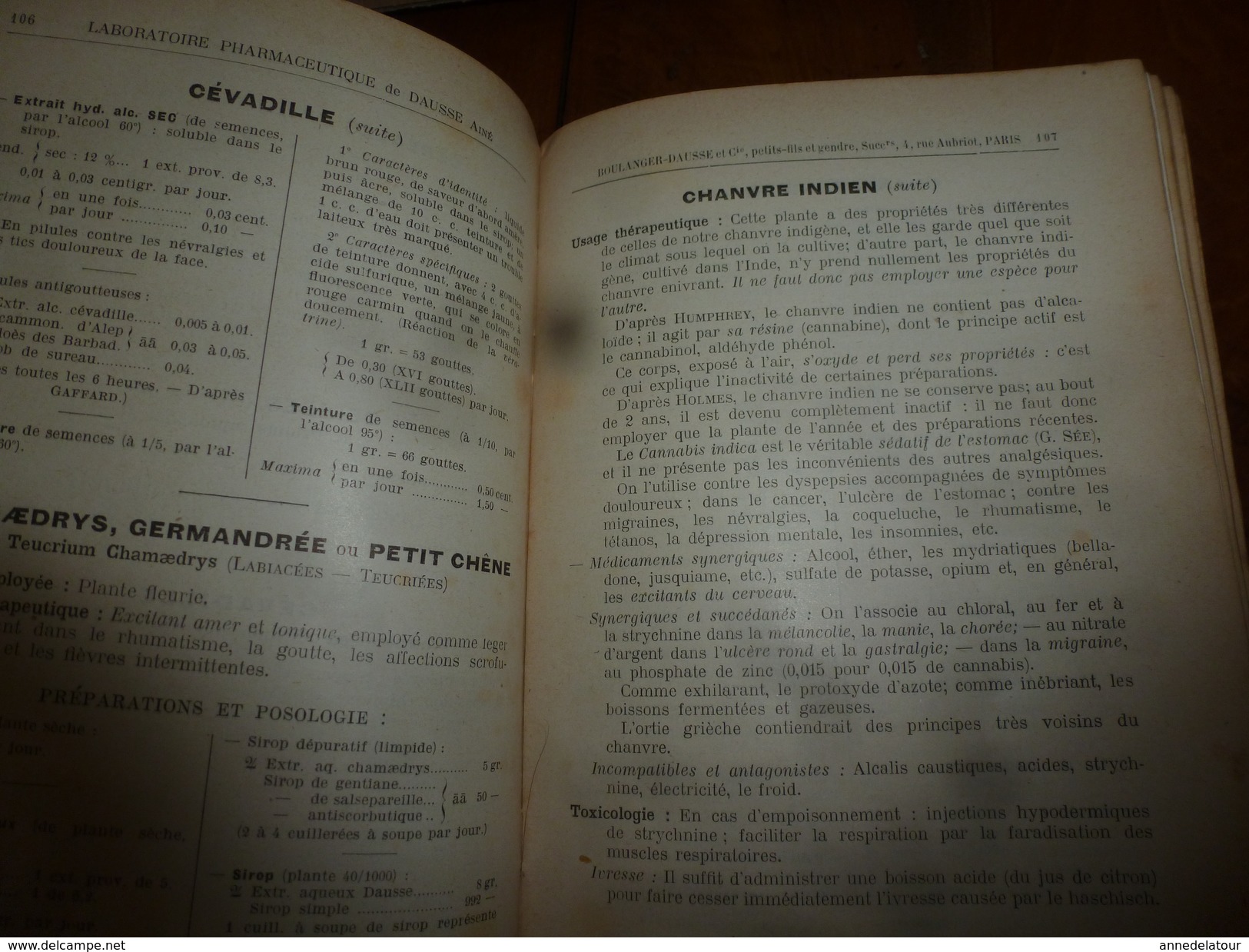 1908 1ère éd. Labo. Pharmaceutique de DAUSSE Ainé : Essais Préparations Galéniques ,nombreuses photos dans les ateliers