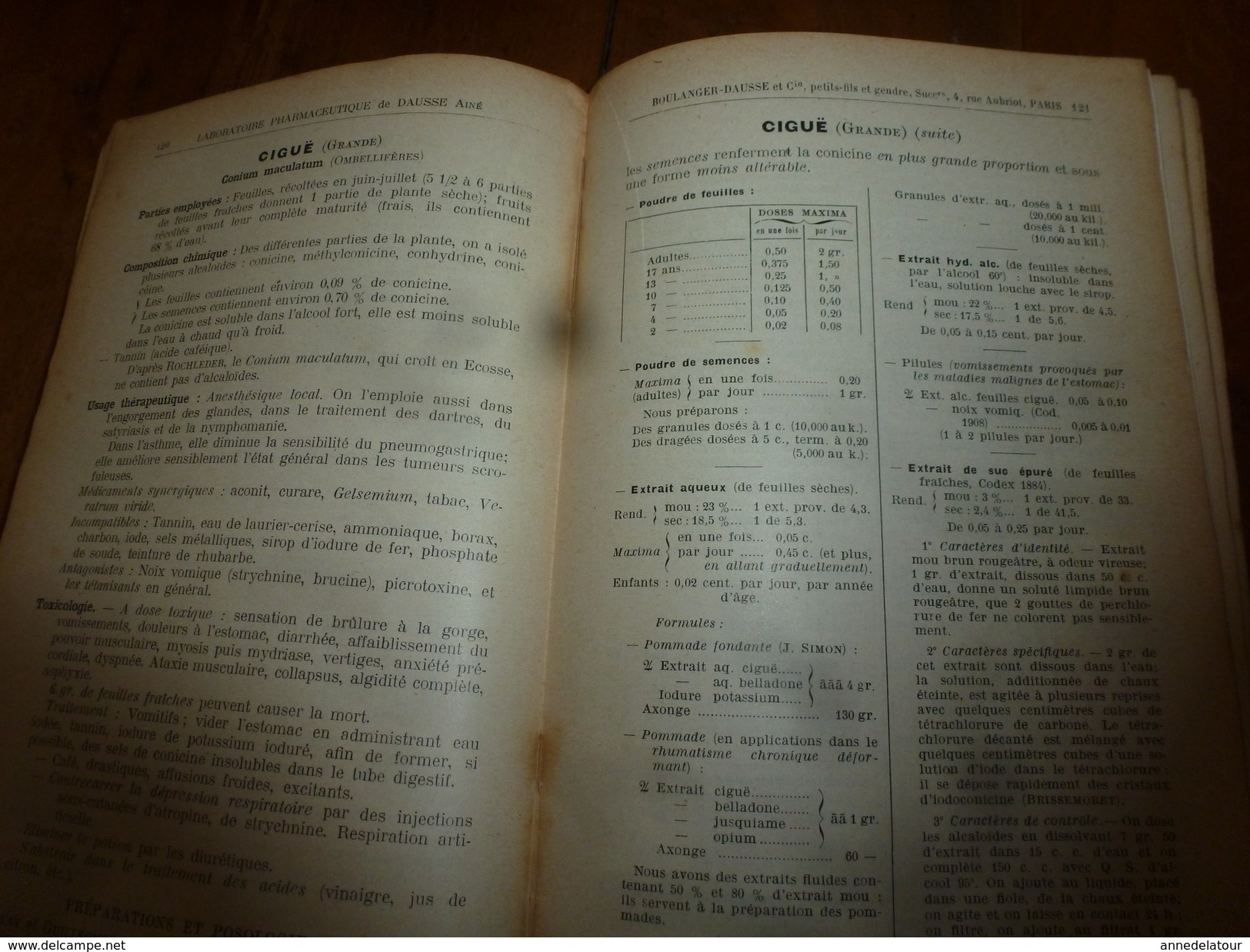 1908 1ère éd. Labo. Pharmaceutique de DAUSSE Ainé : Essais Préparations Galéniques ,nombreuses photos dans les ateliers