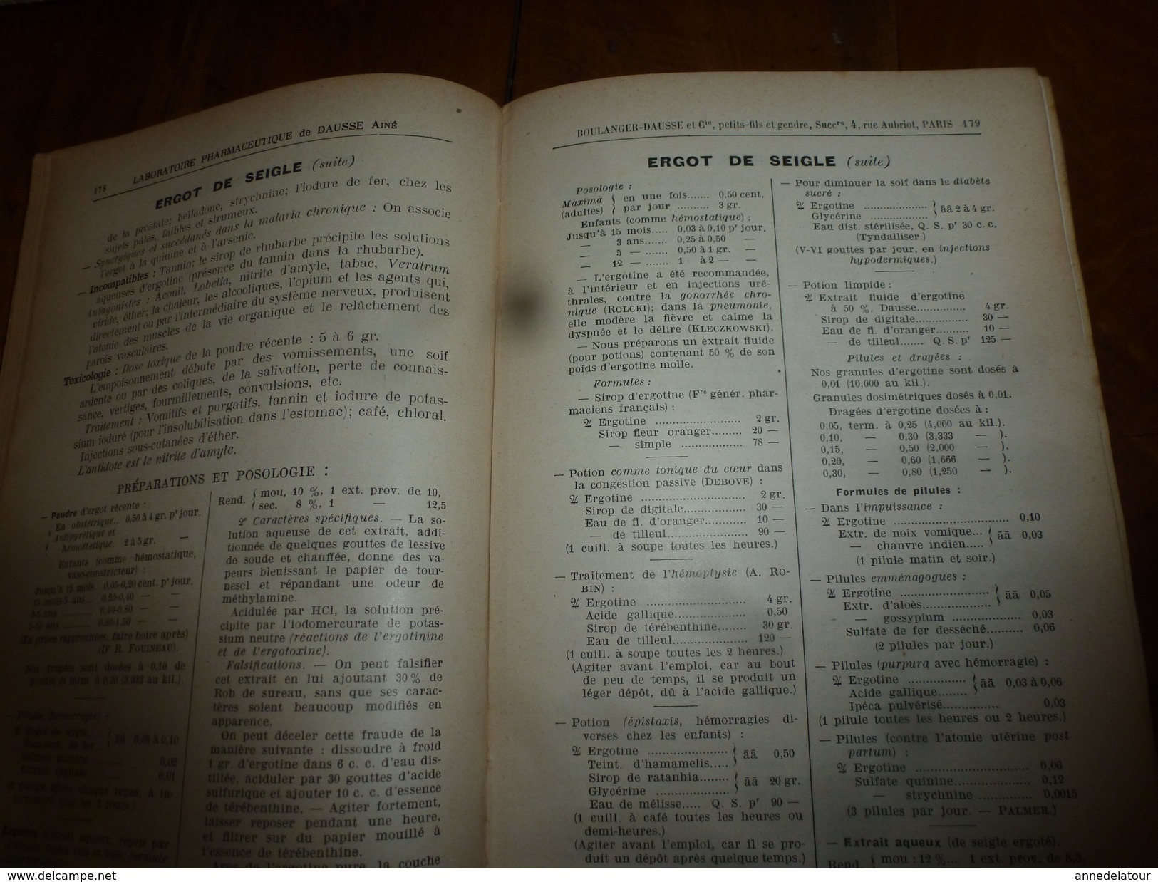 1908 1ère éd. Labo. Pharmaceutique de DAUSSE Ainé : Essais Préparations Galéniques ,nombreuses photos dans les ateliers