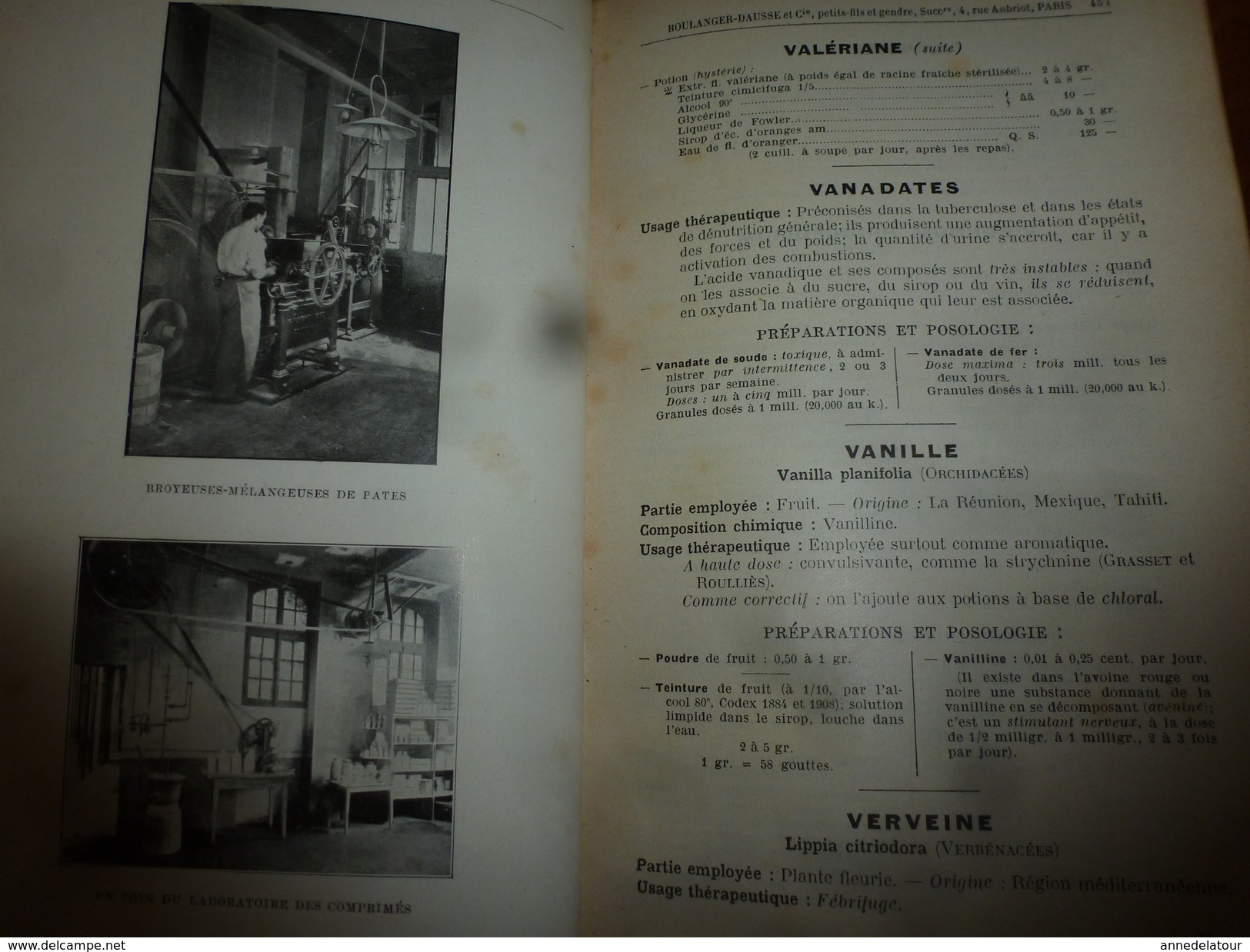 1908 1ère éd. Labo. Pharmaceutique de DAUSSE Ainé : Essais Préparations Galéniques ,nombreuses photos dans les ateliers