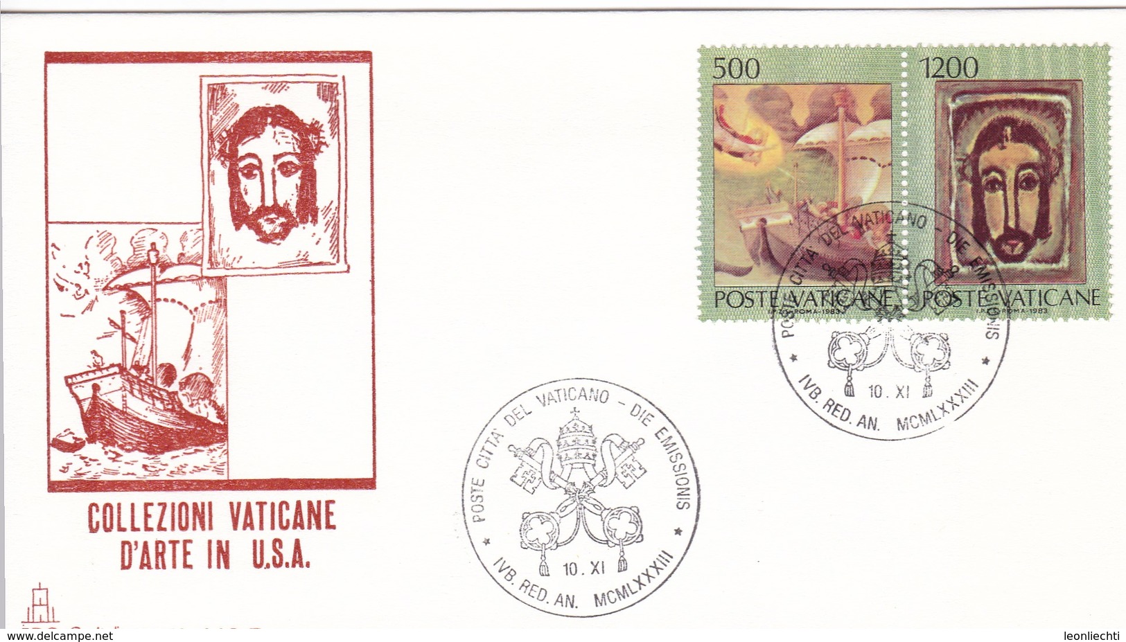 Vatikan FDC, 1983 .Mi: 840+ 841. Nikolaus + Hl. Antlitz. Vatikanische Kunstschätze In Den USA - Lettres & Documents