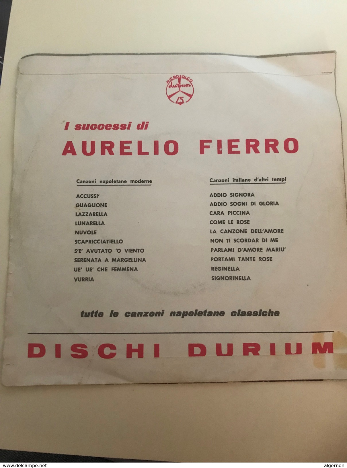 Aurelio Fierro Festival Di Sanremo 1961 - Autres - Musique Italienne