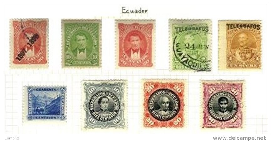 ECUADOR, Telegraphs, */o M/U, F/VF - Equateur