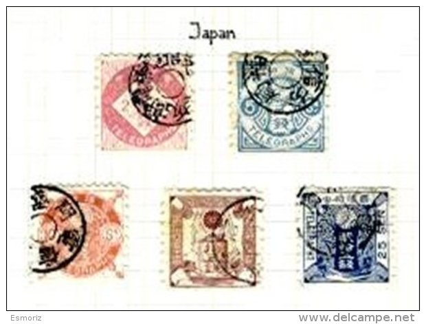 JAPAN, Telegraphs, Yv 2, 5/8, Used, F/VF - Telegraph Stamps