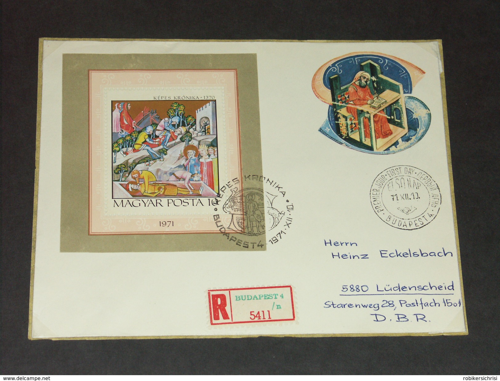 UNGARN HUNGARY  FDC 10.12.1971 (Michel Nr. 2718A - Block 85A) Miniaturen - FDC