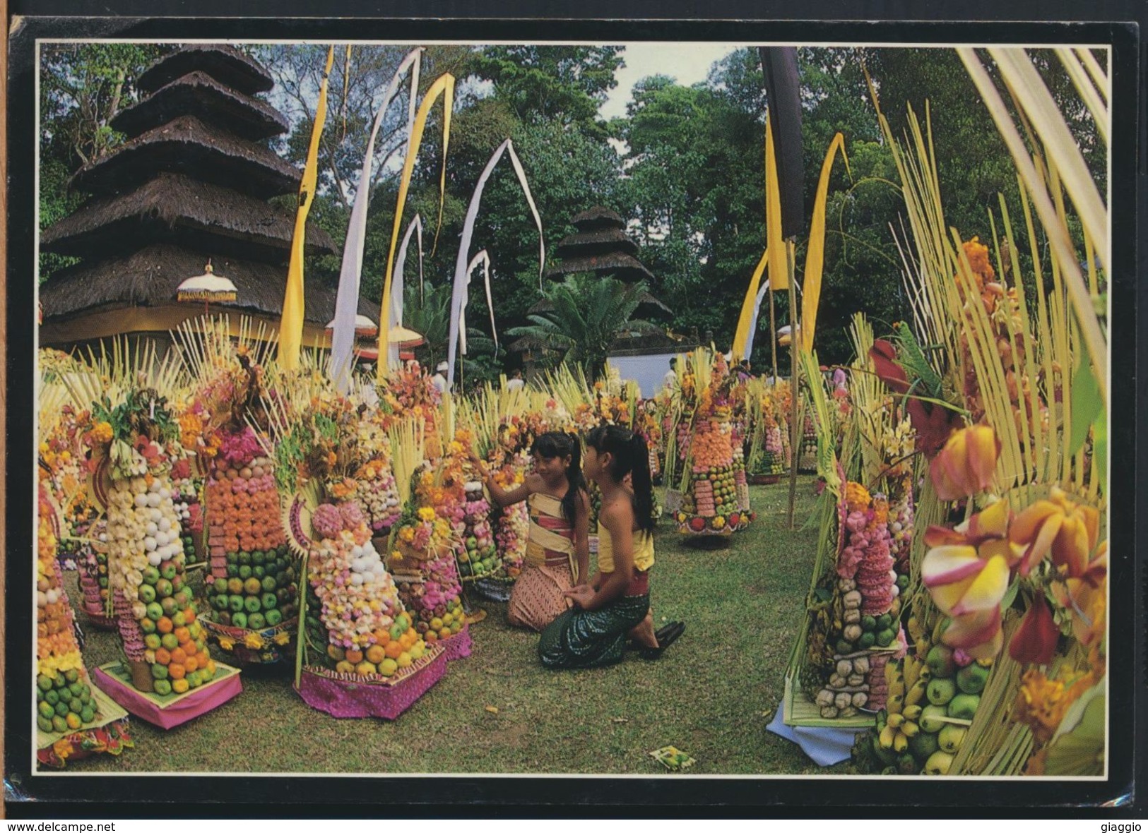 °°° GF400 - INDONESIA - BALI - FESTIVAL OFFERINGS - 1986 With Stamps °°° - Indonesia