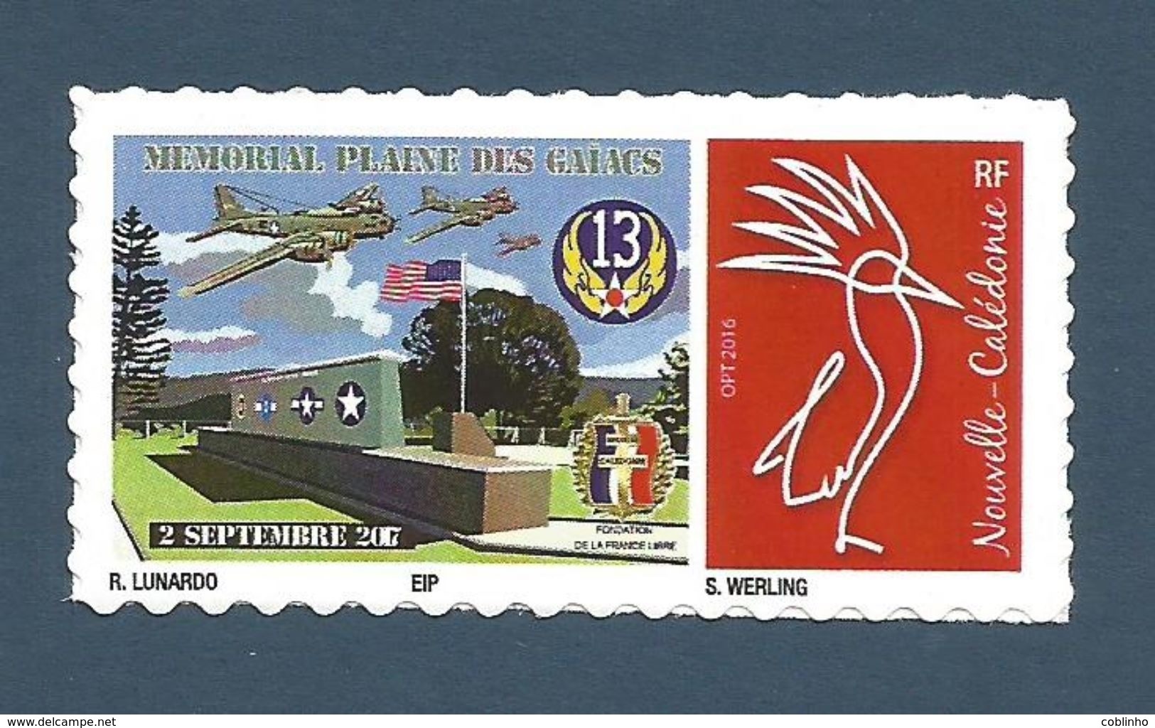 NOUVELLE CALEDONIE (New Caledonia)- Timbre Personnalisé - 2017 - Mémorial Bourail - Unused Stamps