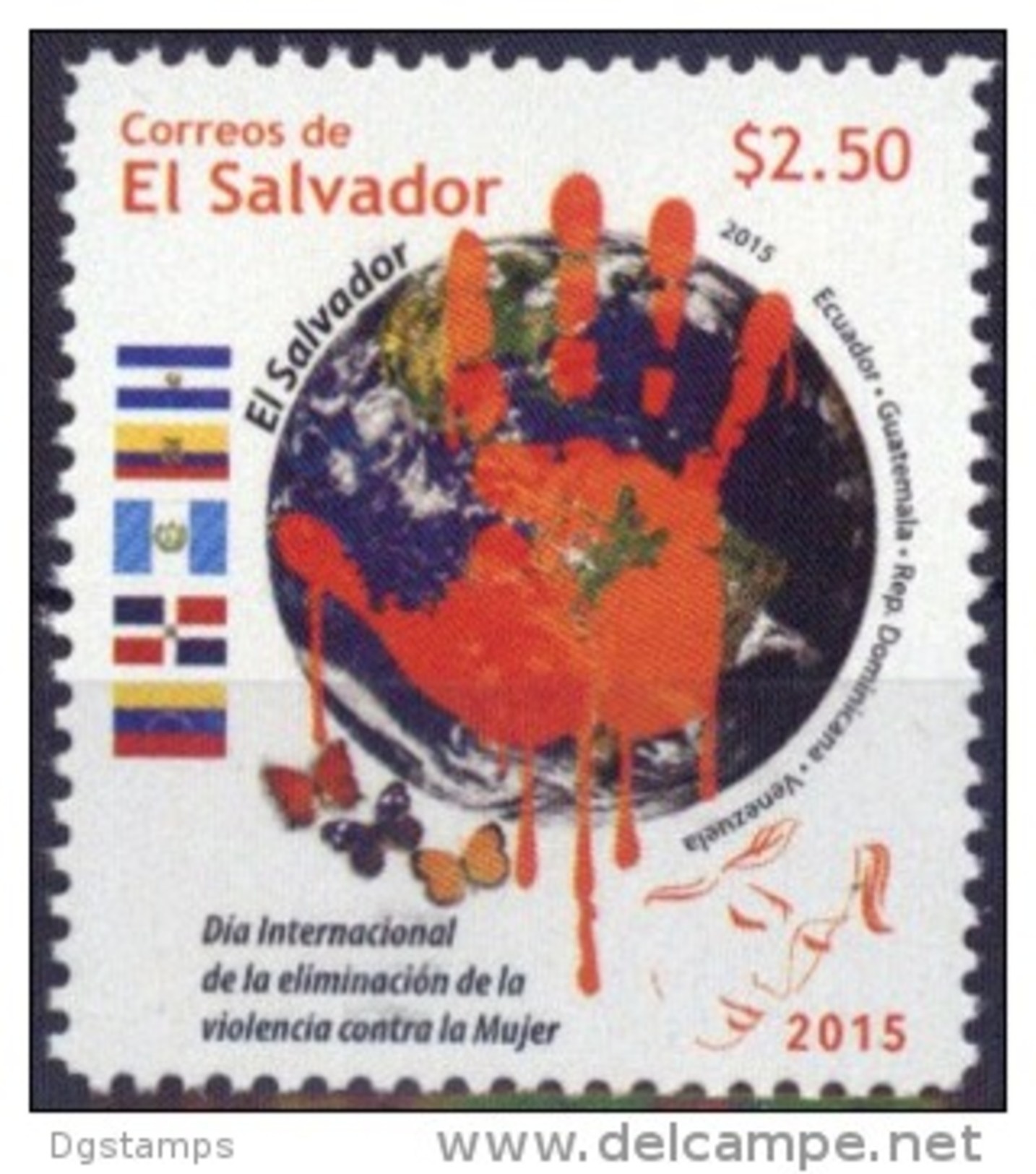 El Salvador 2015 ** Joint Issue. Eliminacion De La Violencia Contra La Mujer.  See Desc. - El Salvador