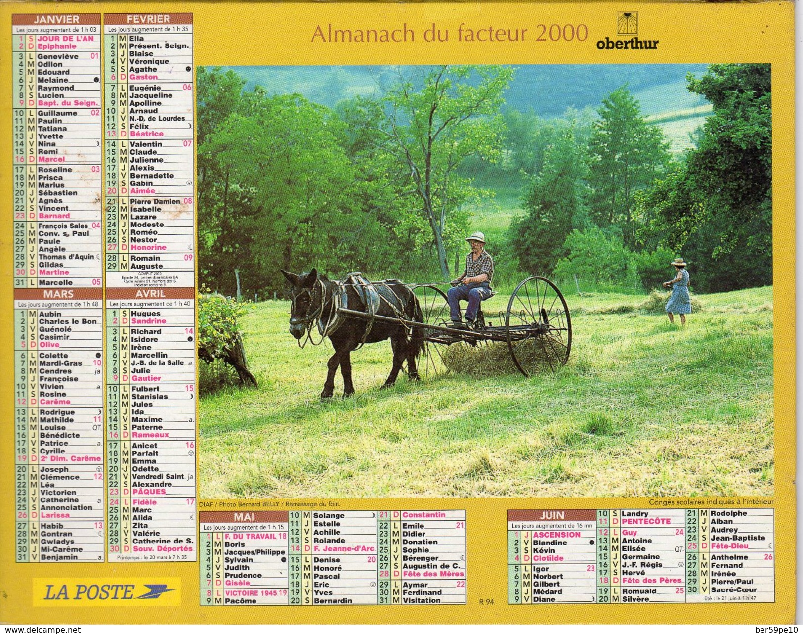 ALMANACH DU FACTEUR 2000 CHARENTE - Grand Format : 1991-00