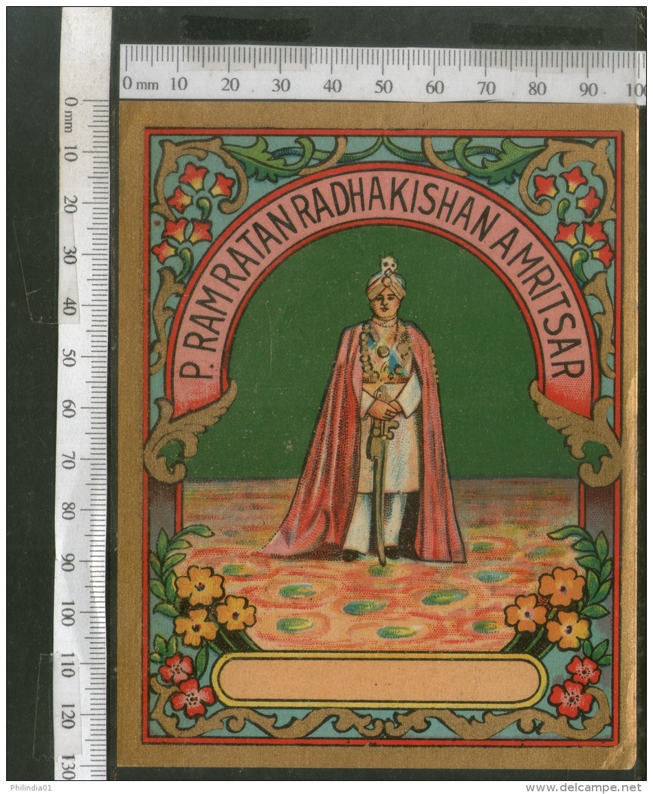 India 1960's Maharaja King Brand Dyeing &amp; Chemical Germany Print Label # L44 - Other & Unclassified