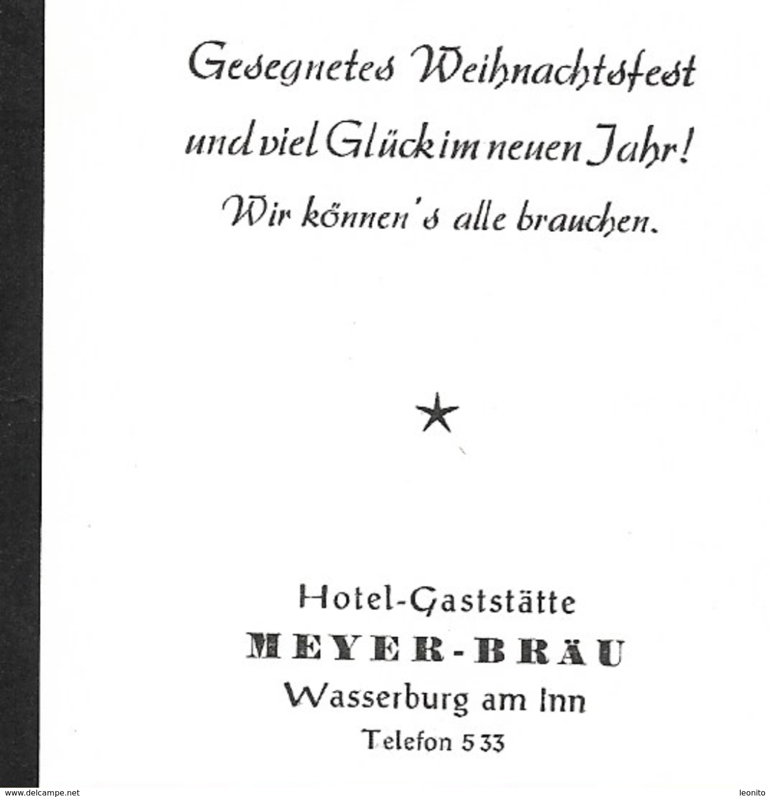 WASSERBURG Inn Bayern Rosenheim Hotel Gaststätte MEYER-BRÄU 1956 - Wasserburg (Inn)