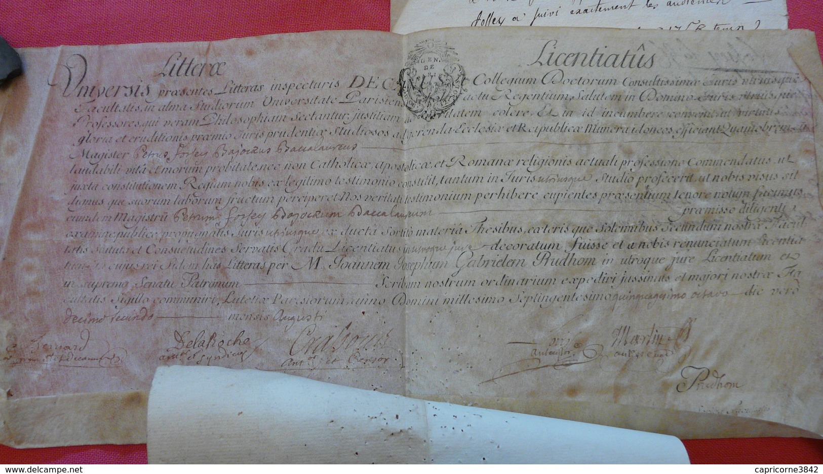 1757 - Exceptionnel:  Diplôme Bac Et Licence Littéraire écrit En Latin+sceau De Cire+autorisation  Duc De Berry Port Fle - Manuscrits