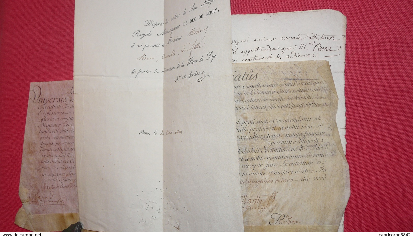 1757 - Exceptionnel:  Diplôme Bac Et Licence Littéraire écrit En Latin+sceau De Cire+autorisation  Duc De Berry Port Fle - Manuscrits