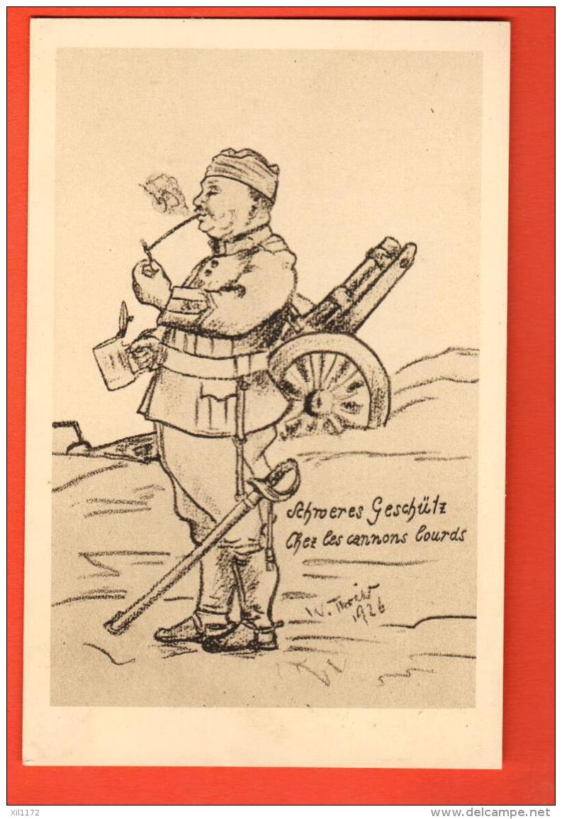 MIM-13 Humour Schweres Geschütz Canons Lourds.Militär Militaires. Nicht Gelaufen.Thrier 1926 Verlag Hunziker Aarau - Aarau