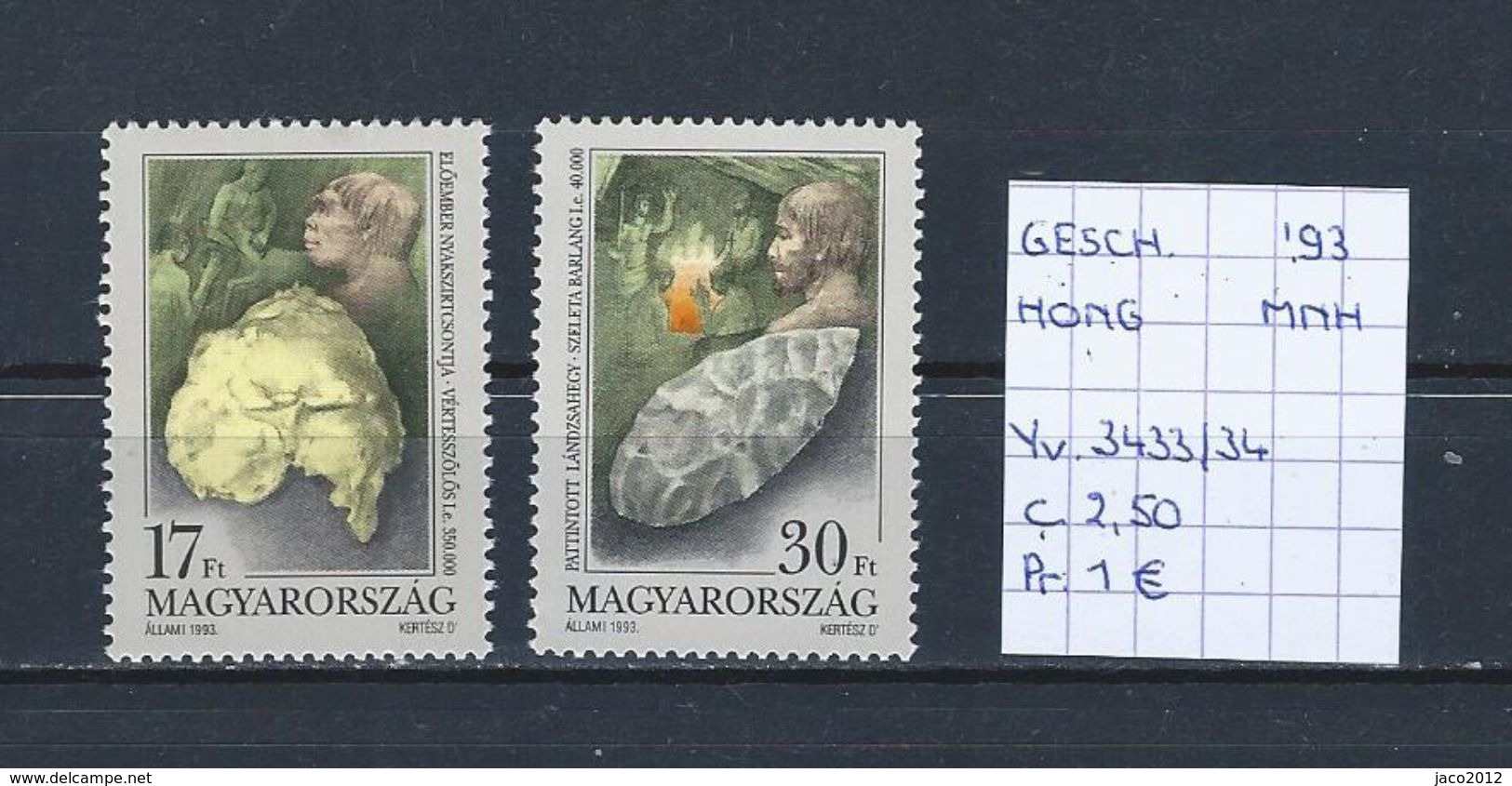 Geschiedenis - Prehistorie - Hongarije 1993 YT 3433/34 MNH - Prehistoria