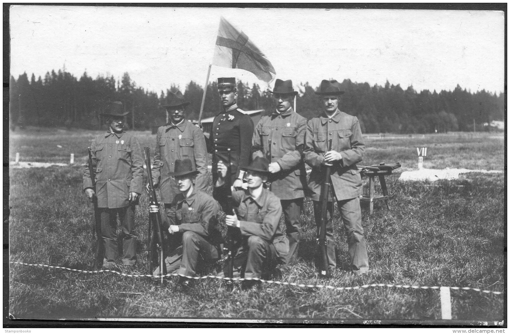 1912 Sweden Stockholm Olympics Oficial Postcard No 3 Swedish Shooting Team - Olympic Games