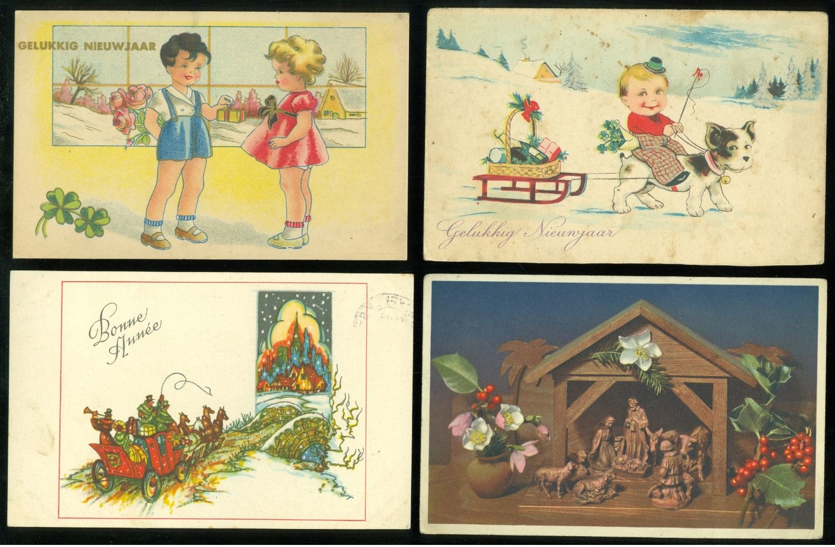 Beau lot de 60 cartes postales de fantaisie   Mooi lot 60 postkaarten van fantasie -  60 scans