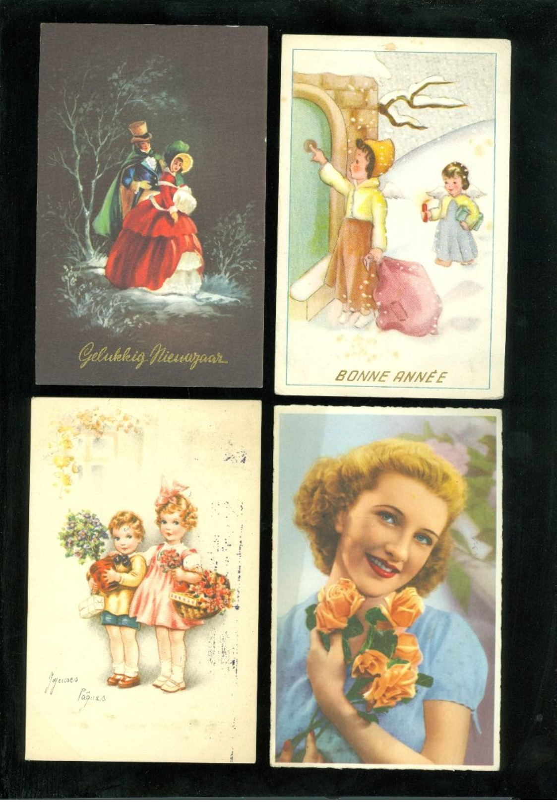 Beau lot de 60 cartes postales de fantaisie   Mooi lot 60 postkaarten van fantasie -  60 scans