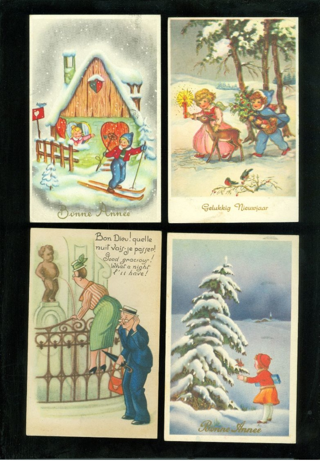 Beau lot de 60 cartes postales de fantaisie   Mooi lot 60 postkaarten van fantasie -  60 scans